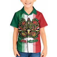 Custom Mexico Aztec Eagle Heritage Kid Hawaiian Shirt iViva Mexico Canta y no llores
