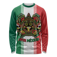 Custom Mexico Aztec Eagle Heritage Long Sleeve Shirt iViva Mexico Canta y no llores