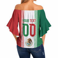 Custom Mexico Aztec Eagle Heritage Off Shoulder Wrap Waist Top iViva Mexico Canta y no llores