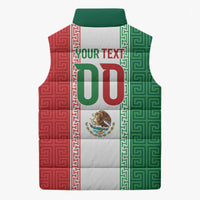 Custom Mexico Aztec Eagle Heritage Sleeveless Puffer Jacket iViva Mexico Canta y no llores