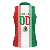 Custom Mexico Aztec Eagle Heritage Women Sleeveless Polo Shirt iViva Mexico Canta y no llores