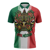 Custom Mexico Aztec Eagle Heritage Zipper Polo Shirt iViva Mexico Canta y no llores