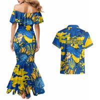 Ukraine Couples Matching Mermaid Dress And Hawaiian Shirt Glory To Ukraine 32nd Independence Anniversary LT9 - Wonder Print Shop