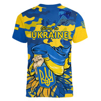 Ukraine Women V Neck T Shirt Glory To Ukraine 32nd Independence Anniversary - Wonder Print Shop