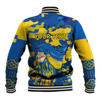 Personalised Ukraine Baseball Jacket Glory To Ukraine 32nd Independence Anniversary LT9 - Wonder Print Shop