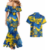 Personalised Ukraine Couples Matching Mermaid Dress And Hawaiian Shirt Glory To Ukraine 32nd Independence Anniversary LT9 - Wonder Print Shop