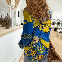 Personalised Ukraine Women Casual Shirt Glory To Ukraine 32nd Independence Anniversary - Wonder Print Shop