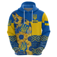 Personalised Ukraine Hoodie Ukrainian Coat of Arms and Folk Sunflower - Wonder Print Shop