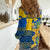 Personalised Ukraine Women Casual Shirt Ukrainian Coat of Arms and Folk Sunflower LT9