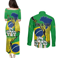 Brasil Couples Matching Puletasi Dress and Long Sleeve Button Shirts Feliz Dia da Independencia LT9 - Wonder Print Shop