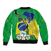 Brasil Sleeve Zip Bomber Jacket Feliz Dia da Independencia - Wonder Print Shop