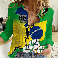 Personalised Brasil Women Casual Shirt Feliz Dia da Independencia - Wonder Print Shop