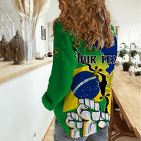 Personalised Brasil Women Casual Shirt Feliz Dia da Independencia - Wonder Print Shop