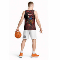 Personalized Kosova Albanian Roots Basketball Jersey Kosova Albanian Eagle Flag - Wonder Print Shop