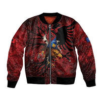 Personalized Kosova Albanian Roots Bomber Jacket Kosova Albanian Eagle Flag - Wonder Print Shop