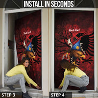 Personalized Kosova Albanian Roots Door Cover Kosova Albanian Eagle Flag - Wonder Print Shop