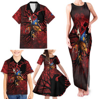 Personalized Kosova Albanian Roots Family Matching Tank Maxi Dress and Hawaiian Shirt Kosova Albanian Eagle Flag - Wonder Print Shop
