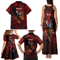 Personalized Kosova Albanian Roots Family Matching Tank Maxi Dress and Hawaiian Shirt Kosova Albanian Eagle Flag - Wonder Print Shop