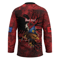 Personalized Kosova Albanian Roots Hockey Jersey Kosova Albanian Eagle Flag - Wonder Print Shop