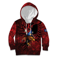 Personalized Kosova Albanian Roots Kid Hoodie Kosova Albanian Eagle Flag - Wonder Print Shop