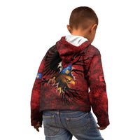 Personalized Kosova Albanian Roots Kid Hoodie Kosova Albanian Eagle Flag - Wonder Print Shop