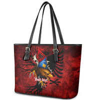 Personalized Kosova Albanian Roots Leather Tote Bag Kosova Albanian Eagle Flag - Wonder Print Shop