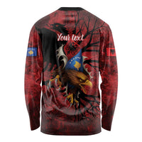 Personalized Kosova Albanian Roots Long Sleeve Shirt Kosova Albanian Eagle Flag - Wonder Print Shop