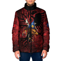 Personalized Kosova Albanian Roots Padded Jacket Kosova Albanian Eagle Flag - Wonder Print Shop