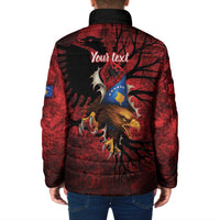 Personalized Kosova Albanian Roots Padded Jacket Kosova Albanian Eagle Flag - Wonder Print Shop