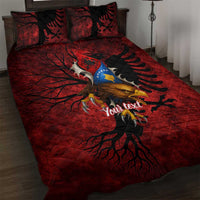 Personalized Kosova Albanian Roots Quilt Bed Set Kosova Albanian Eagle Flag - Wonder Print Shop