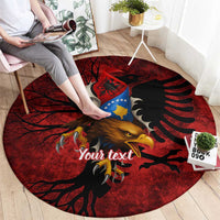 Personalized Kosova Albanian Roots Round Carpet Kosova Albanian Eagle Flag - Wonder Print Shop