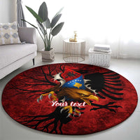 Personalized Kosova Albanian Roots Round Carpet Kosova Albanian Eagle Flag - Wonder Print Shop