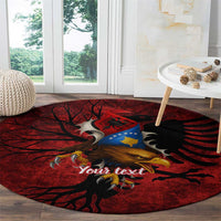 Personalized Kosova Albanian Roots Round Carpet Kosova Albanian Eagle Flag - Wonder Print Shop