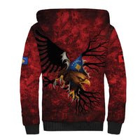 Personalized Kosova Albanian Roots Sherpa Hoodie Kosova Albanian Eagle Flag - Wonder Print Shop