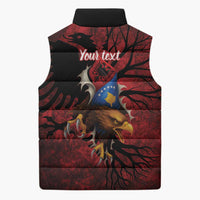Personalized Kosova Albanian Roots Sleeveless Puffer Jacket Kosova Albanian Eagle Flag - Wonder Print Shop