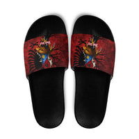 Personalized Kosova Albanian Roots Slide Sandals Kosova Albanian Eagle Flag - Wonder Print Shop