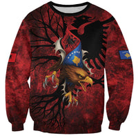 Personalized Kosova Albanian Roots Sweatshirt Kosova Albanian Eagle Flag - Wonder Print Shop