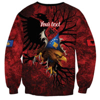 Personalized Kosova Albanian Roots Sweatshirt Kosova Albanian Eagle Flag - Wonder Print Shop