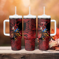 Personalized Kosova Albanian Roots Tumbler With Handle Kosova Albanian Eagle Flag - Wonder Print Shop