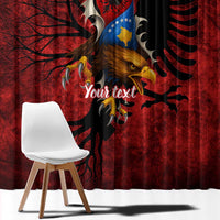 Personalized Kosova Albanian Roots Window Curtain Kosova Albanian Eagle Flag - Wonder Print Shop