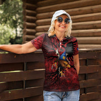 Personalized Kosova Albanian Roots Women Polo Shirt Kosova Albanian Eagle Flag - Wonder Print Shop