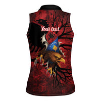 Personalized Kosova Albanian Roots Women Sleeveless Polo Shirt Kosova Albanian Eagle Flag - Wonder Print Shop