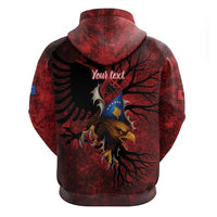 Personalized Kosova Albanian Roots Zip Hoodie Kosova Albanian Eagle Flag - Wonder Print Shop