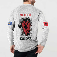 Personalized Kosova E Lire Button Sweatshirt Kosova Albanian Flag - Wonder Print Shop