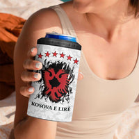 Personalized Kosova E Lire 4 in 1 Can Cooler Tumbler Kosova Albanian Flag - Wonder Print Shop