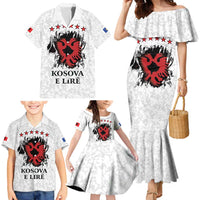 Personalized Kosova E Lire Family Matching Mermaid Dress and Hawaiian Shirt Kosova Albanian Flag - Wonder Print Shop