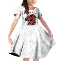 Personalized Kosova E Lire Family Matching Off Shoulder Short Dress and Hawaiian Shirt Kosova Albanian Flag - Wonder Print Shop