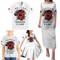 Personalized Kosova E Lire Family Matching Puletasi and Hawaiian Shirt Kosova Albanian Flag - Wonder Print Shop
