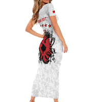 Personalized Kosova E Lire Family Matching Short Sleeve Bodycon Dress and Hawaiian Shirt Kosova Albanian Flag - Wonder Print Shop