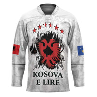 Personalized Kosova E Lire Hockey Jersey Kosova Albanian Flag - Wonder Print Shop